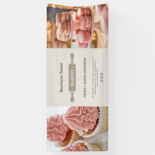 Foto Bäckerei Rolling Button Business Banner (Vertikal)