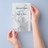 Foto Background Navy Blue Probe Dinner einladen Flyer (Handgriff)