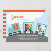 Foto-Bahn-Party Einladung (Vorne/Hinten)