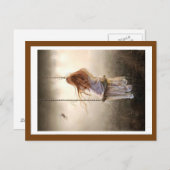 Foto balançoire bohême jeune fille rousse postkarte (Vorne/Hinten)