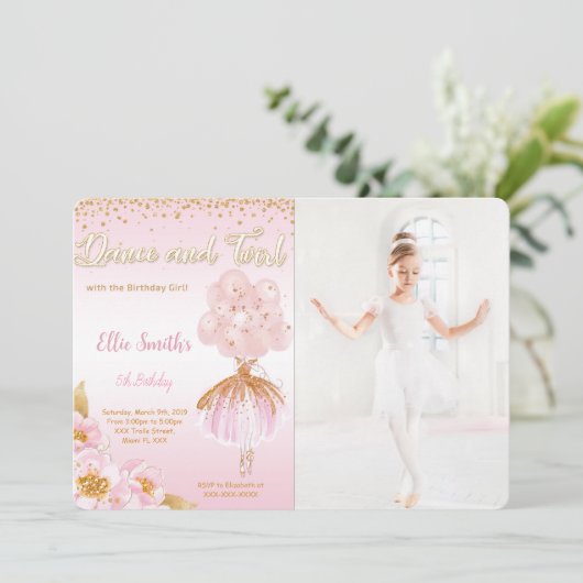 Foto Ballerina Einladung (Stehend Vorderseite)