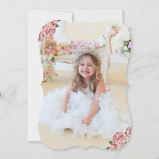 Foto Ballerina Gold Glitzer Einladung (Rückseite)