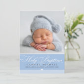 FOTO BAPTISM Elegante Kalligrafie Einladung (Stehend Vorderseite)