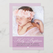 FOTO BAPTISM elegante Kalligraphie Einladung (Vorne/Hinten)