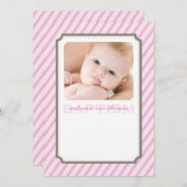 FOTO BAPTISM ERSUCHT: Candystripes 1P Einladung (Vorne/Hinten)