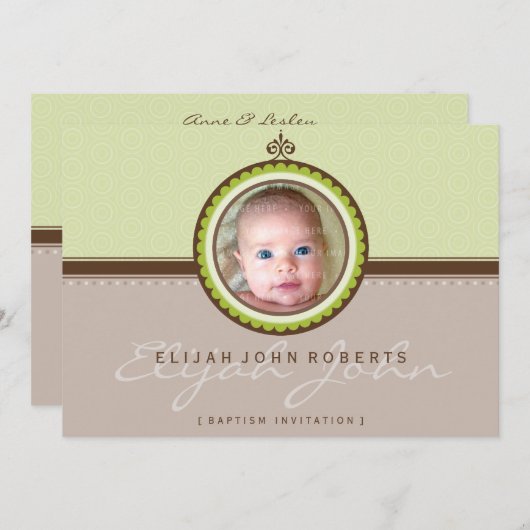 FOTO BAPTISM ERSUCHT: fantasievoll 1L Einladung (Vorne/Hinten)