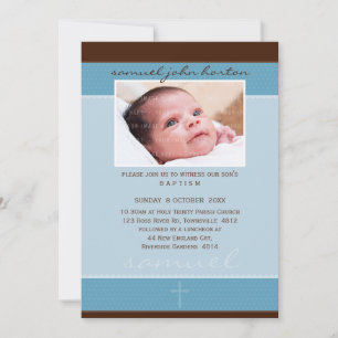 FOTO BAPTISM ERSUCHT: sanft gepunktet 5P Einladung