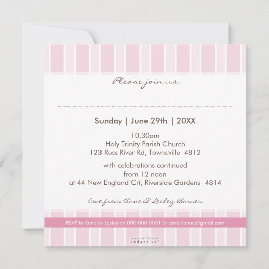 FOTO BAPTISM ERSUCHT :: stilvoll 2SQ Einladung (Rückseite)