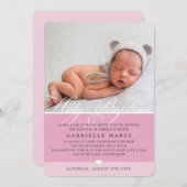 FOTO BAPTISM extravagant geblüht Kalligraphiemädch Einladung (Vorne/Hinten)