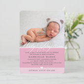 FOTO BAPTISM extravagant geblüht Kalligraphiemädch Einladung (Stehend Vorderseite)