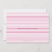FOTO BAPTISM hübsch gestreiftes Essmuster rosa Einladung (Rückseite)