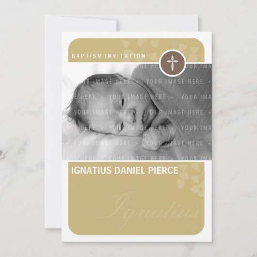 FOTO BAPTISM INVITATION :: Herzpunkt 6P Einladung (Vorderseite)