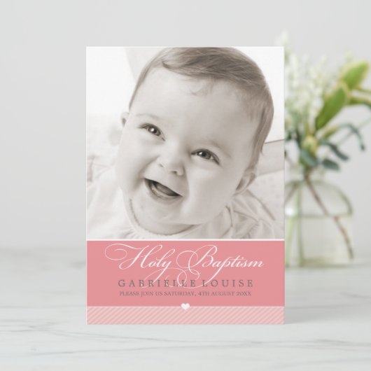 FOTO BAPTISM INVITATION :: hübscher Typ 1 Einladung (Stehend Vorderseite)