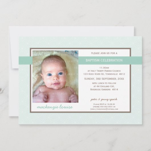 FOTO BAPTISM INVITE :: glorreiche 2L Einladung (Vorderseite)