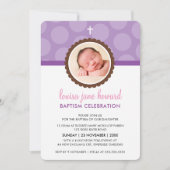FOTO BAPTISM INVITE niedliche Polster Punktmuster Einladung (Vorderseite)