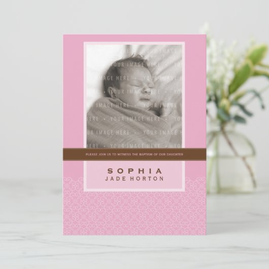 FOTO BAPTISM INVITE :: süß gesagt 2P Einladung (Stehend Vorderseite)