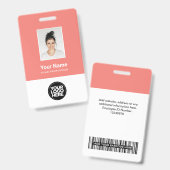 Foto, Bar-Code, Logo Ausweis (Vorder- & Rückseite)