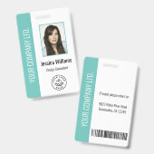 Foto, Bar, Logo, Name Aquamarin Ausweis (Vorder- & Rückseite)