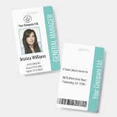 Foto, Bar, Logo, Name Aquamarin B Ausweis (Front & Back)