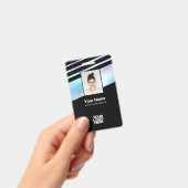 Foto, Bar, Logo, Name Ausweis (Handheld)