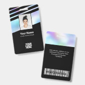 Foto, Bar, Logo, Name Ausweis (Vorder- & Rückseite)