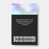 Foto, Bar, Logo, Name Ausweis (Rückseite)