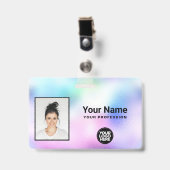 Foto, Bar, Logo, Name Ausweis (Vorderseite mit Clip)