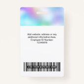 Foto, Bar, Logo, Name Ausweis (Rückseite)