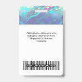 Foto, Bar, Logo, Name Ausweis (Rückseite)