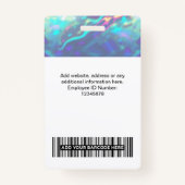 Foto, Bar, Logo, Name Ausweis (Rückseite)