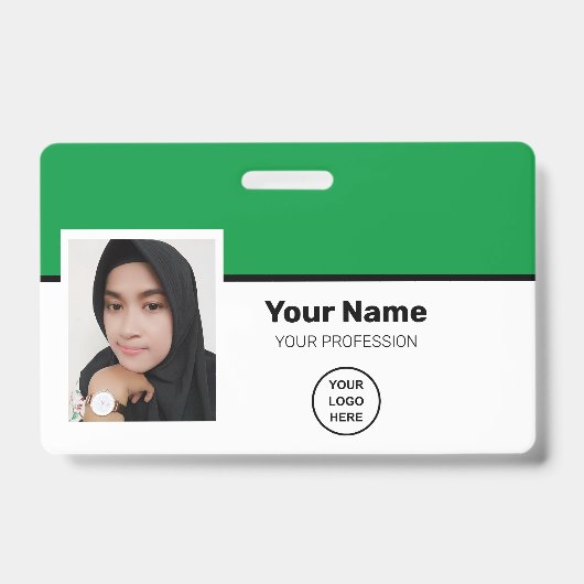 Foto-Bar-Logo-Name des benutzerdefinierten grünen  Ausweis (Front)