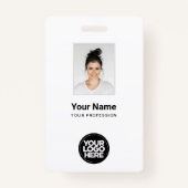 Foto, Bar, Logo, Name des Mitarbeiters Ausweis (Vorderseite)