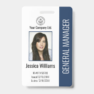 Foto, Bar, Logo, Name des Mitarbeiters Ausweis