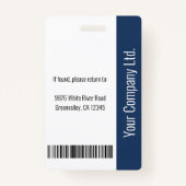 Foto, Bar, Logo, Name des Mitarbeiters Ausweis (Rückseite)