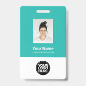 Foto, Bar, Logo, Name des Mitarbeiters Ausweis (Vorderseite)