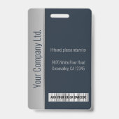 Foto, Bar, Logo, Name des Mitarbeiters Ausweis (Rückseite)