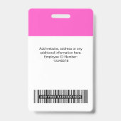 Foto, Bar, Logo, Name des Mitarbeiters Ausweis (Rückseite)