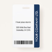 Foto, Bar, Logo, Name des Mitarbeiters Ausweis (Rückseite)