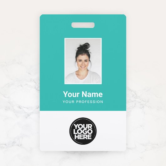 Foto, Bar, Logo, Name des Mitarbeiters Ausweis