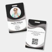 Foto, Bar, Logo, Name des Mitarbeiters Ausweis (Vorder- & Rückseite)