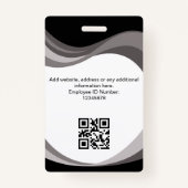 Foto, Bar, Logo, Name des Mitarbeiters Ausweis (Rückseite)