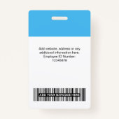 Foto, Bar, Logo, Name des Mitarbeiters Ausweis (Rückseite)