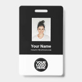 Foto, Bar, Logo, Name des Mitarbeiters Ausweis (Vorderseite)