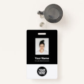 Foto, Bar, Logo, Name des Mitarbeiters Ausweis (Vorderseite mit Rechteck)