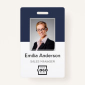 Foto, Bar, Logo, Name des Mitarbeiters Ausweis (Vorderseite)