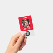 Foto, Bar, Logo, Name des Mitarbeiters in der benu Ausweis (Handheld)