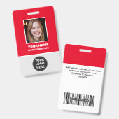 Foto, Bar, Logo, Name des Mitarbeiters in der benu Ausweis (Vorder- & Rückseite)