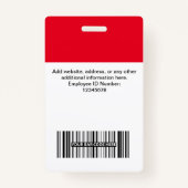 Foto, Bar, Logo, Name des Mitarbeiters in der benu Ausweis (Rückseite)