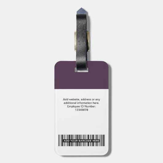 Foto, Bar, Logo, Name Gepäckanhänger (Rückseite vertikal)