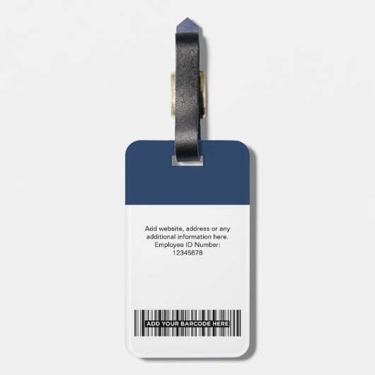 Foto, Bar, Logo, Name Gepäckanhänger (Rückseite vertikal)